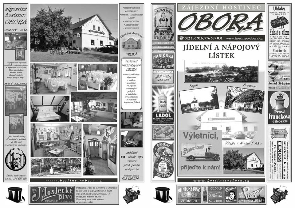 Hostinec Obora Trpišov - Jídelní lístek restaurace